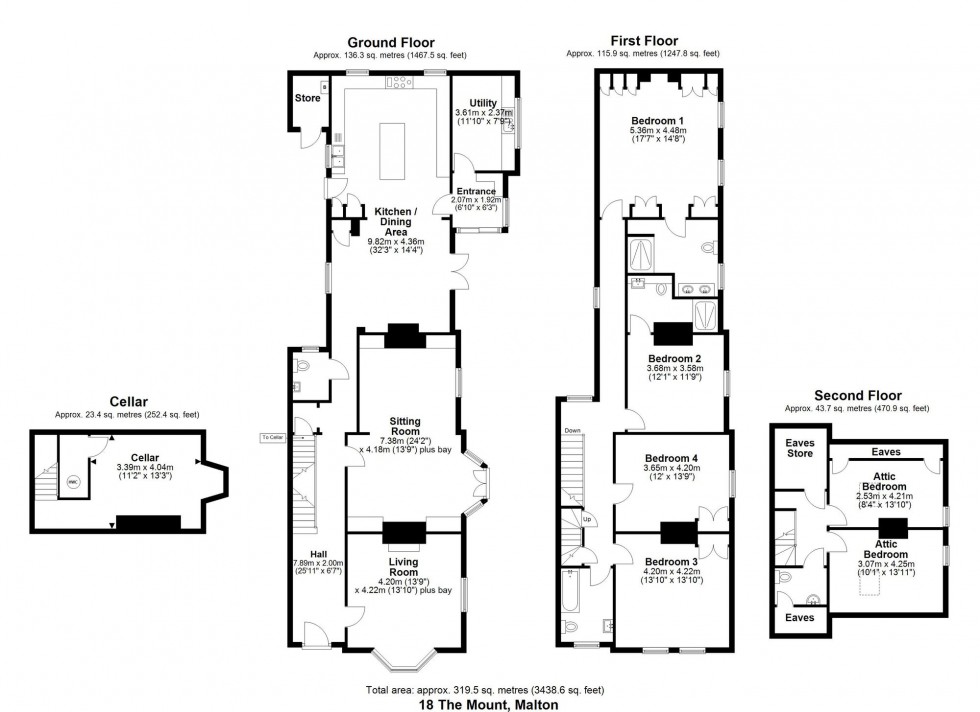 Floorplan for The Mount, Malton, YO17