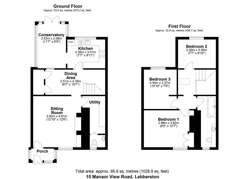 Floorplan for 15 Manor View Road, Lebberston, Scarborough, North Yorkshire YO11 3PB