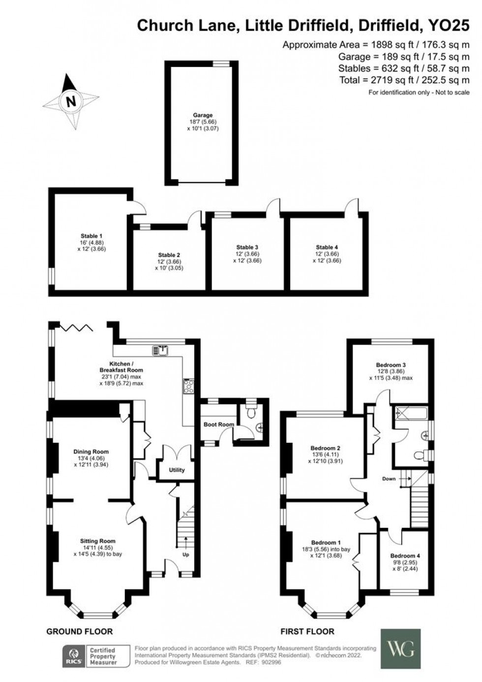 Floorplan for St Marys Lodge, Church Lane, Little Driffield, Driffield YO25 5XE