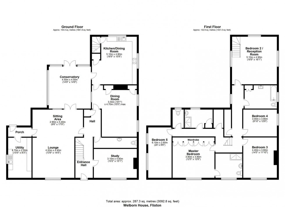 Floorplan for Welborn House, Main Street, Flixton, Scarborough YO11 3UB