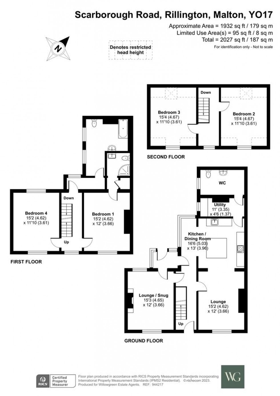 Floorplan for 41, Scarborough Road, Rillington, Malton, YO17 8LH