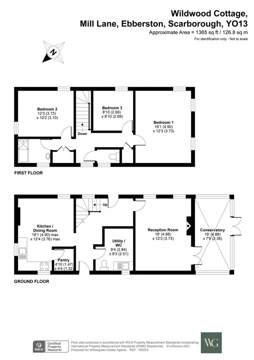 Floorplan for Wildwood Cottage, Mill Lane, Ebberston, Scarborough, North Yorkshire, YO13 9NL