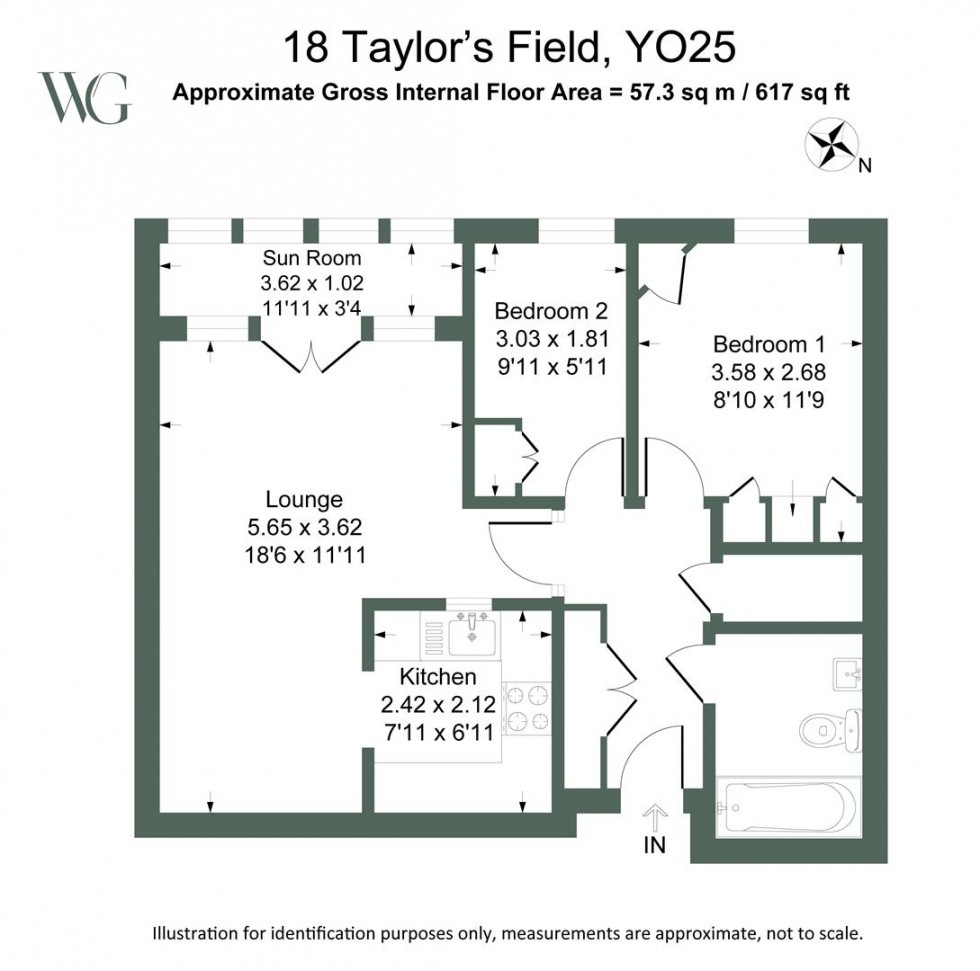 Floorplan for 18, Taylors Field Kings Mill Road, Driffield, East Riding of Yorkshire, YO25 6FQ