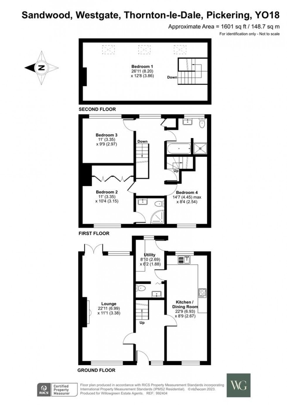 Floorplan for Sandwood, Westgate, Thornton-Le-Dale, Pickering, YO18 7SG