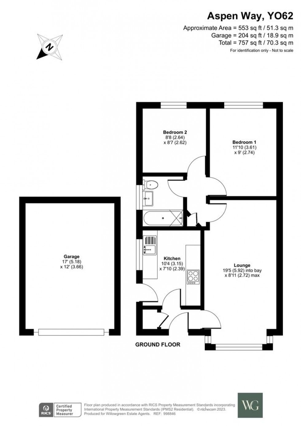 Floorplan for 20 Aspen Way, Slingsby, York, North Yorkshire, YO62 4AR