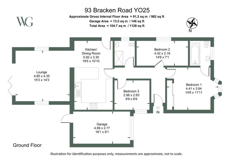 Floorplan for 93, Bracken Road, Driffield, YO25 6UP
