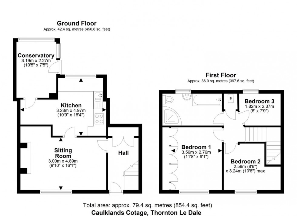 Floorplan for Caulklands Cottage, High Street, Thornton-Le-Dale, YO18 8QW