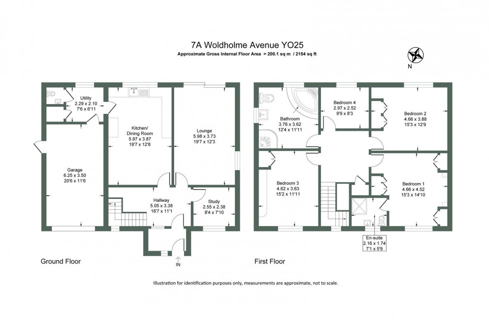Floorplan for 7a, Woldholme Avenue Driffield, East Yorkshire, YO25 6RW