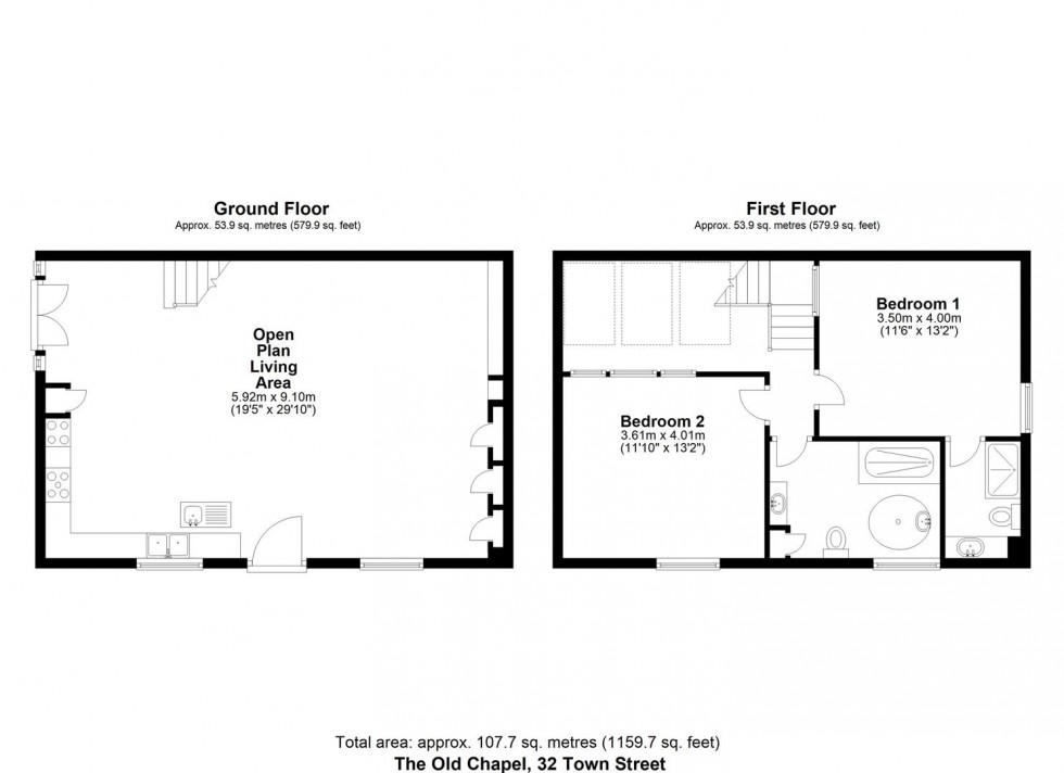 Floorplan for The Old Chapel, 32, Town Street, Old Malton, Malton, North Yorkshire YO17 7HD