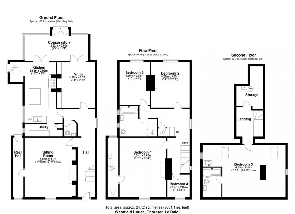 Floorplan for Westfield House, Westgate, Thornton-Le-Dale, Pickering, YO18 7SG