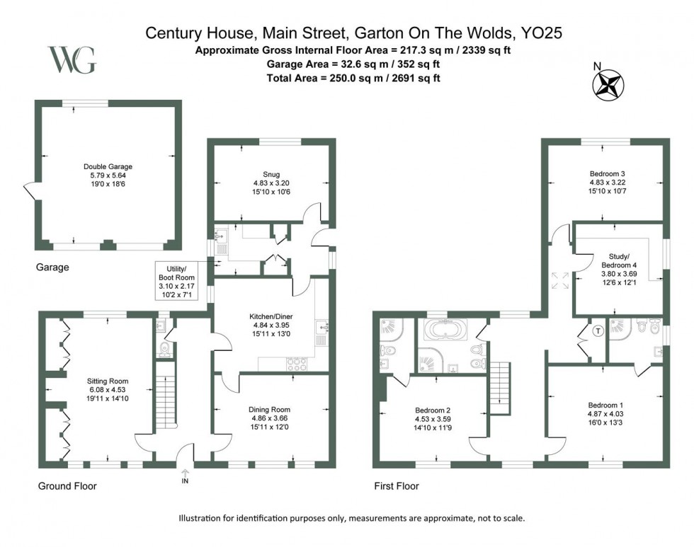 Floorplan for Century House, Main Street Garton-On-The-Wolds, Driffield, East Yorkshire, YO25 3ET