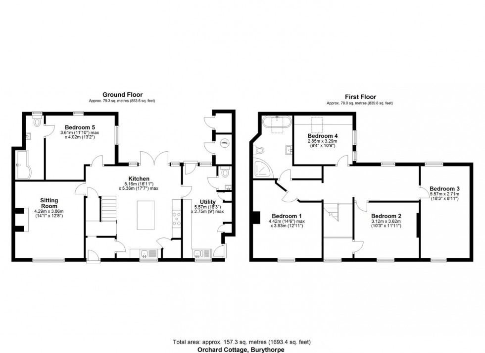 Floorplan for Orchard Cottage, Burythorpe, Malton, YO17 9LJ