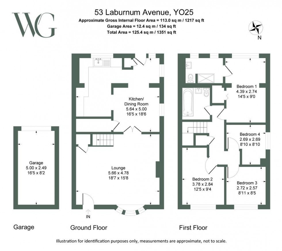 Floorplan for 53, Laburnum Avenue Cranswick, Driffield, East Yorkshire, YO25 9QH
