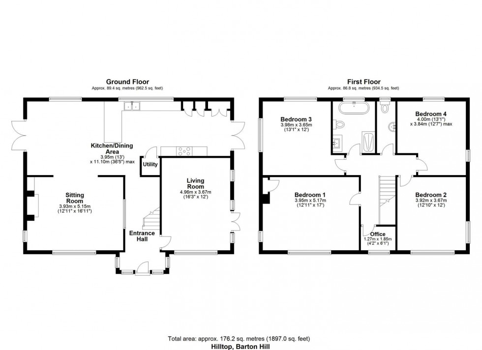 Floorplan for Hilltop, Barton Hill, Whitwell, York, North Yorkshire, YO60 7JZ