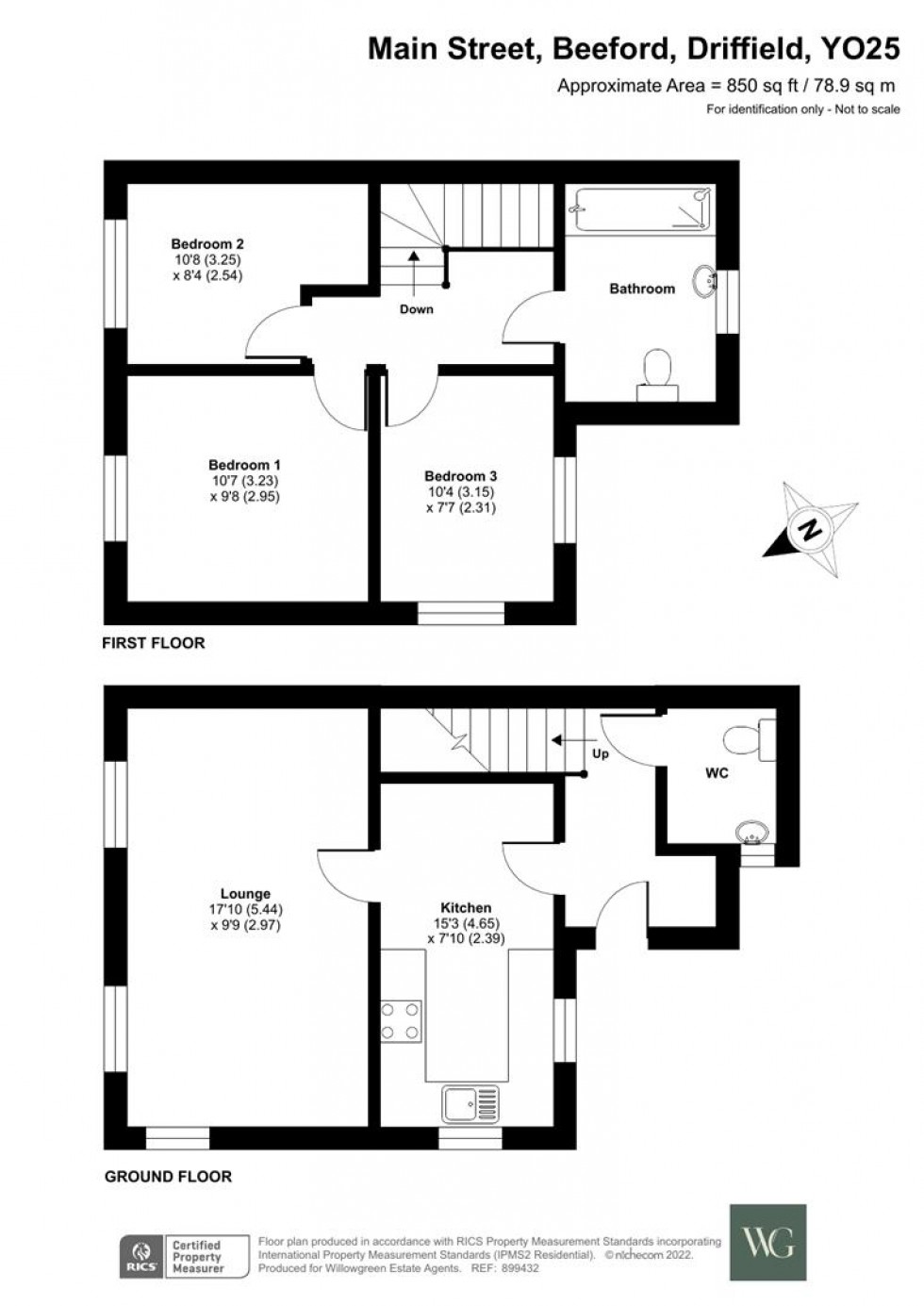 Floorplan for 58, Main Street Beeford, Driffield, East Yorkshire, YO25 8AZ