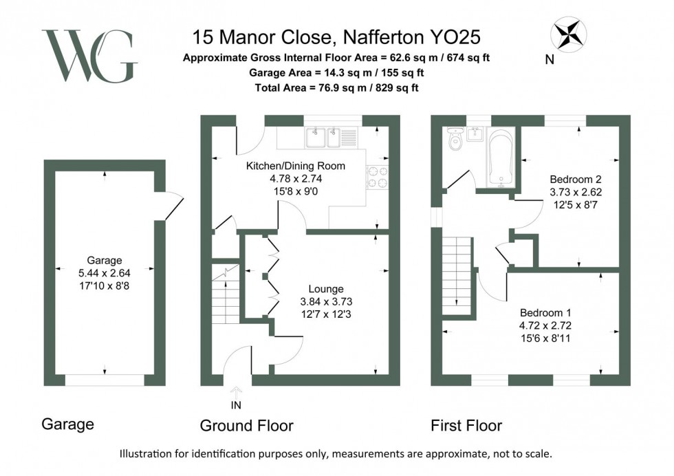 Floorplan for 15, Manor Close Nafferton, Driffield, East Yorkshire, YO25 4HG