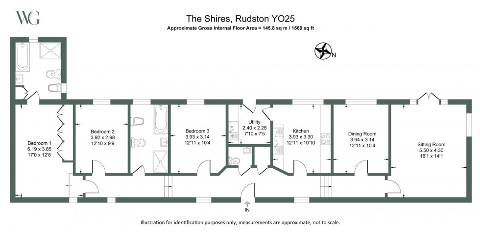 Floorplan for The Shires, East Gate Rudston, Driffield, East Yorkshire, YO25 4UX