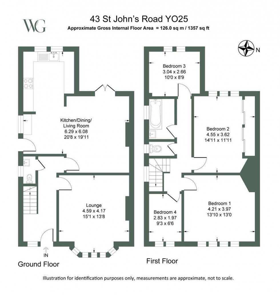 Floorplan for 43 St. Johns Road, Driffield, YO25 6RS