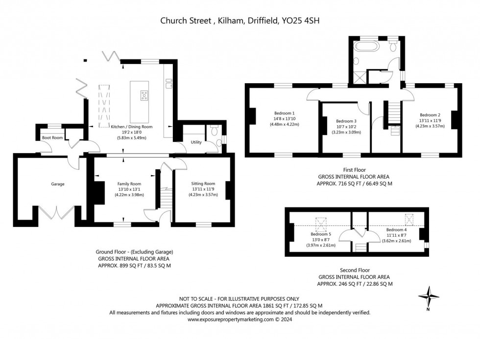 Floorplan for Rutland House, Church Street, Kilham, Driffield, YO25 4SH