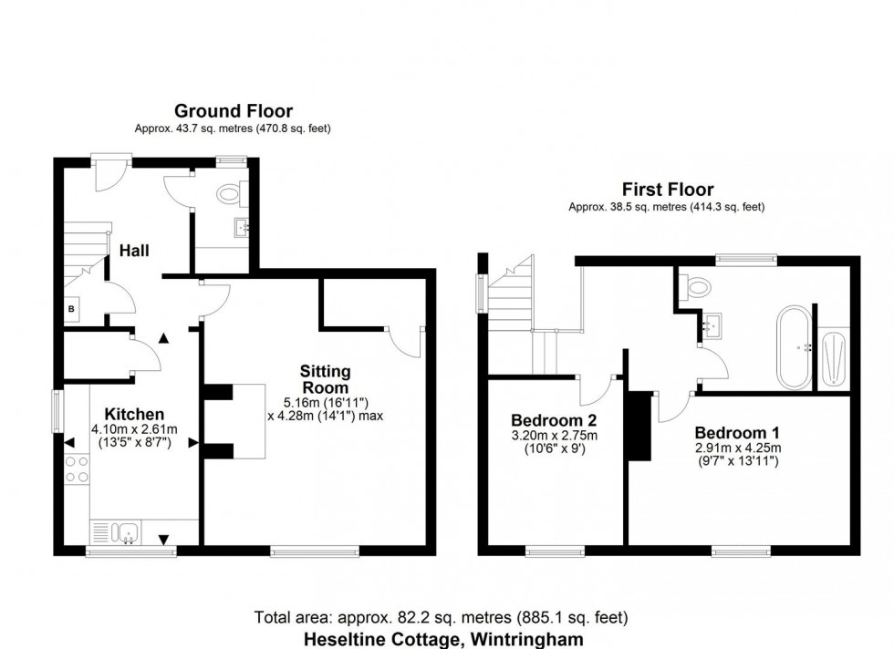 Floorplan for Heseltine Cottage, Wintringham, Malton, North Yorkshire YO17 8HX