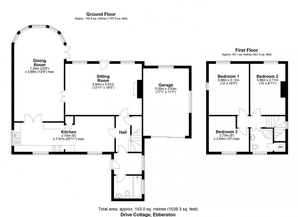 Floorplan for Drive Cottage, Ebberston, Scarborough, YO13 9PA