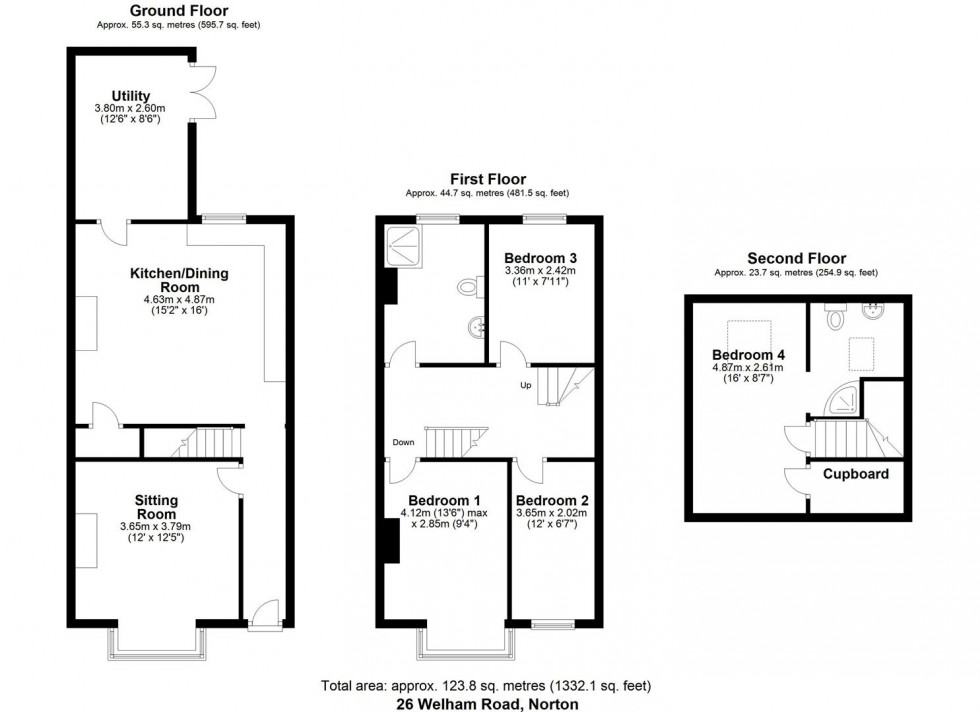 Floorplan for 26 Welham Road, Norton, Malton, North Yorkshire, YO17 9DP