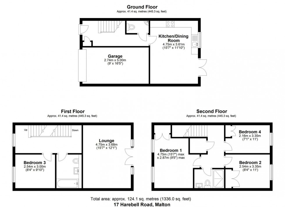 Floorplan for 17, Harebell Road, Malton, North Yorkshire, YO17 7FW