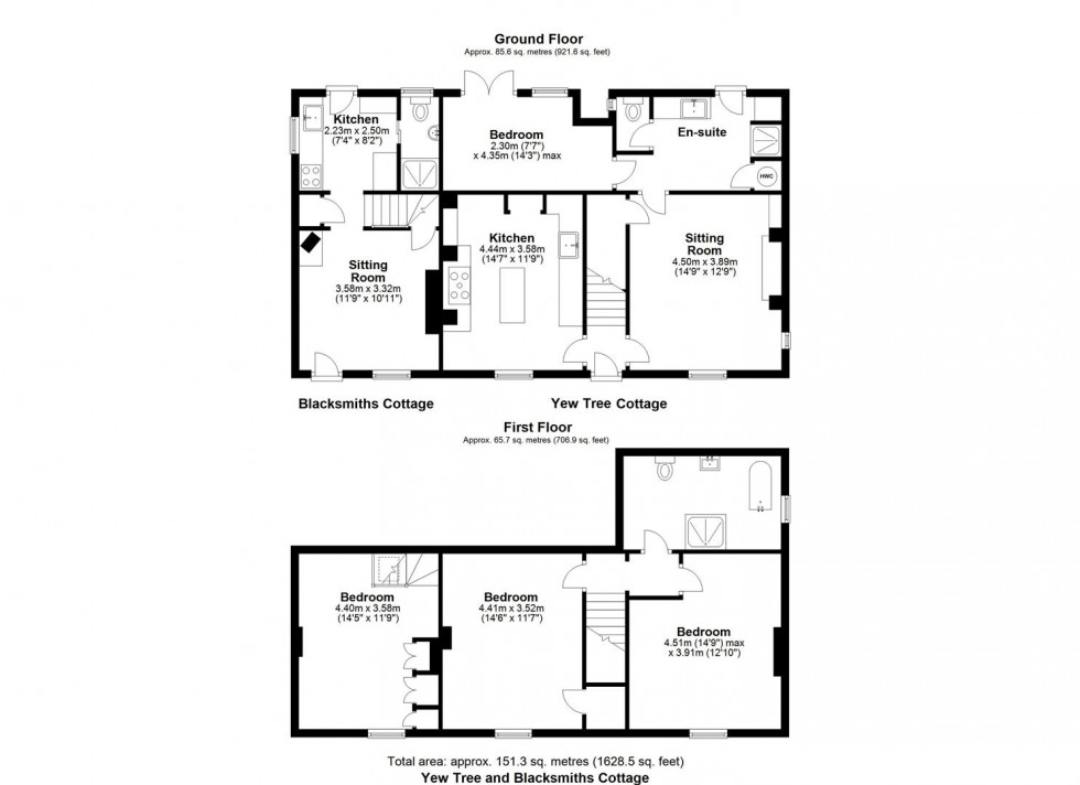 Floorplan for Yew Tree Cottage & Blacksmith Cottage, Normanby, Sinnington, York, YO62 6RH