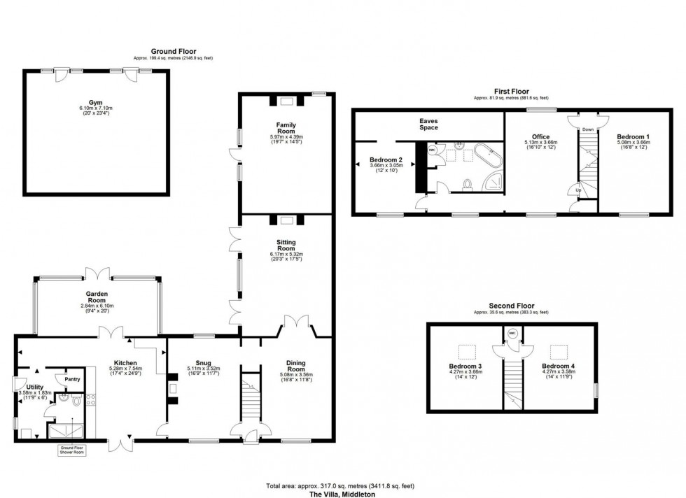 Floorplan for The Villa, Middleton, Pickering, YO18 8PA