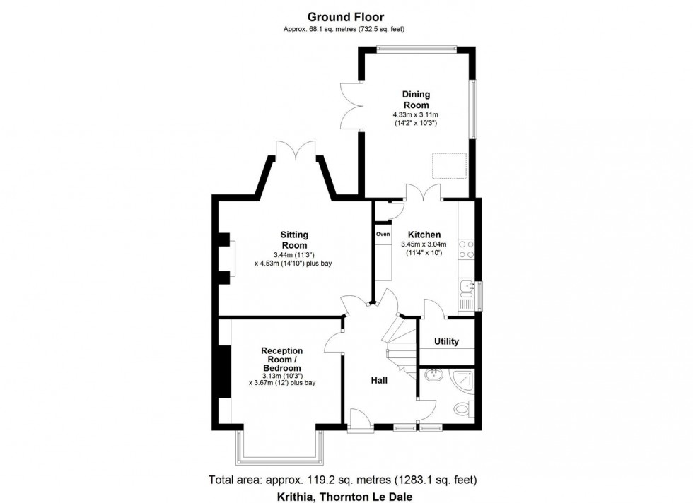 Floorplan for Krithia, Westgate, Thornton-Le-Dale, Pickering, North Yorkshire YO18 7SG
