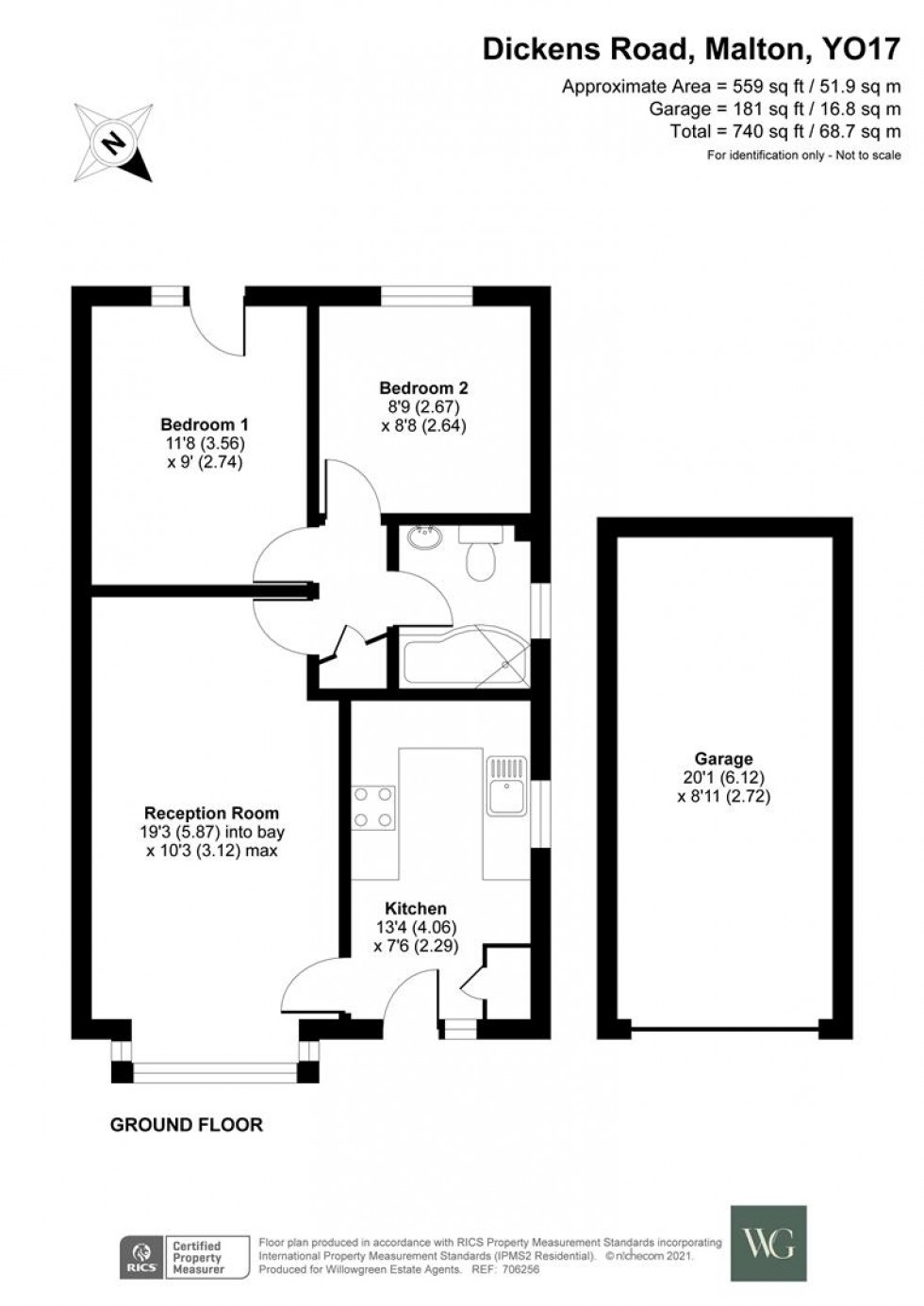 Floorplan for 19 Dickens Road, Malton, North Yorkshire, YO17