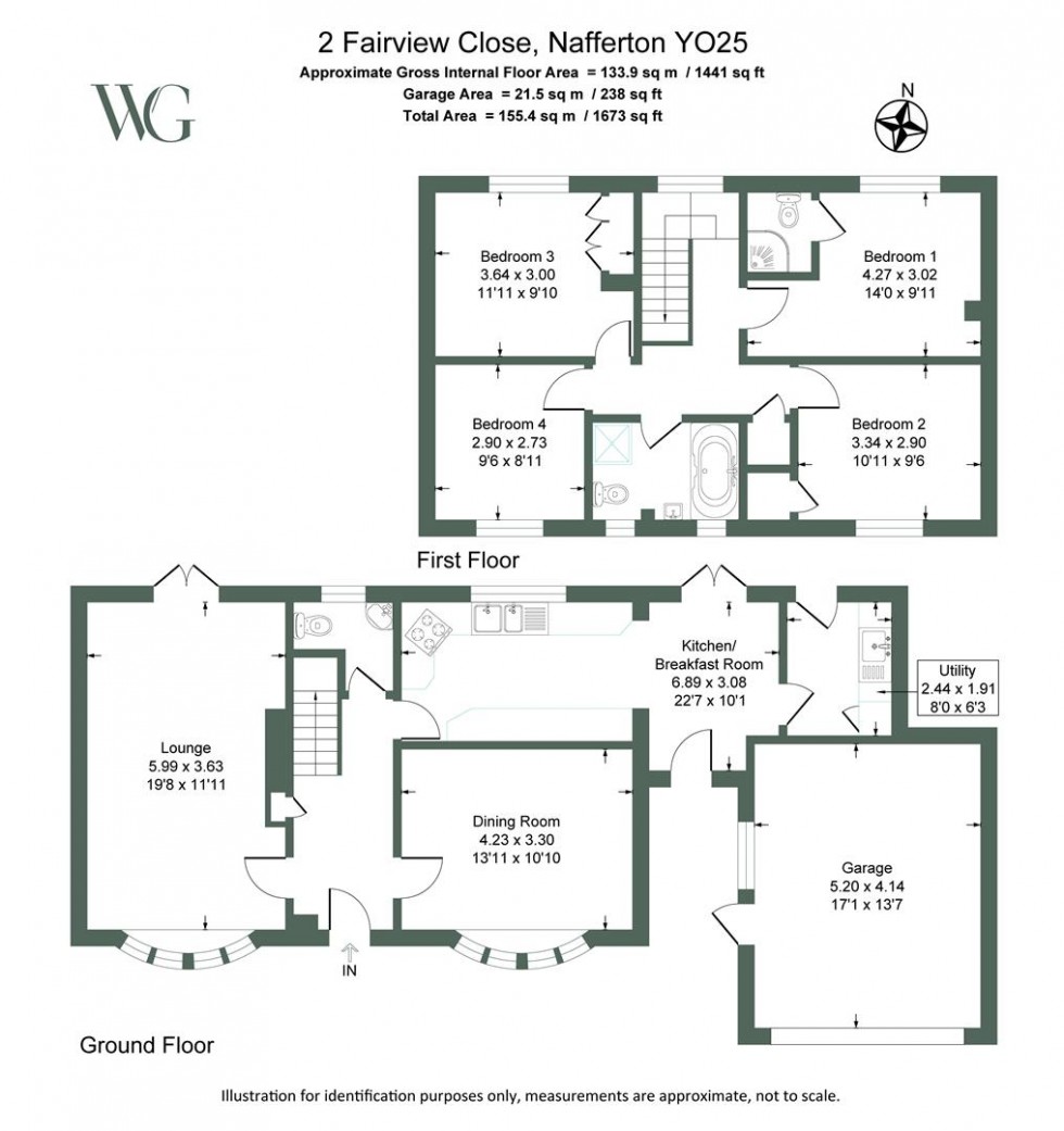Floorplan for 2 Fairfield Close, Nafferton, Driffield, YO25 4JH