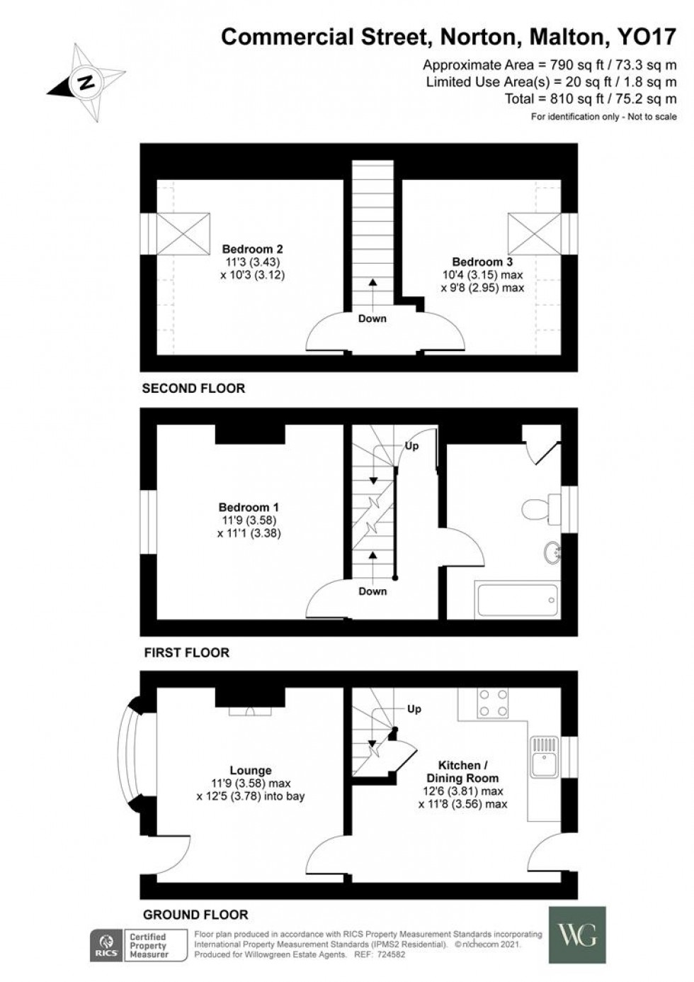 Floorplan for 70, Commercial Street, Norton, Malton, North Yorkshire, YO17 9ES