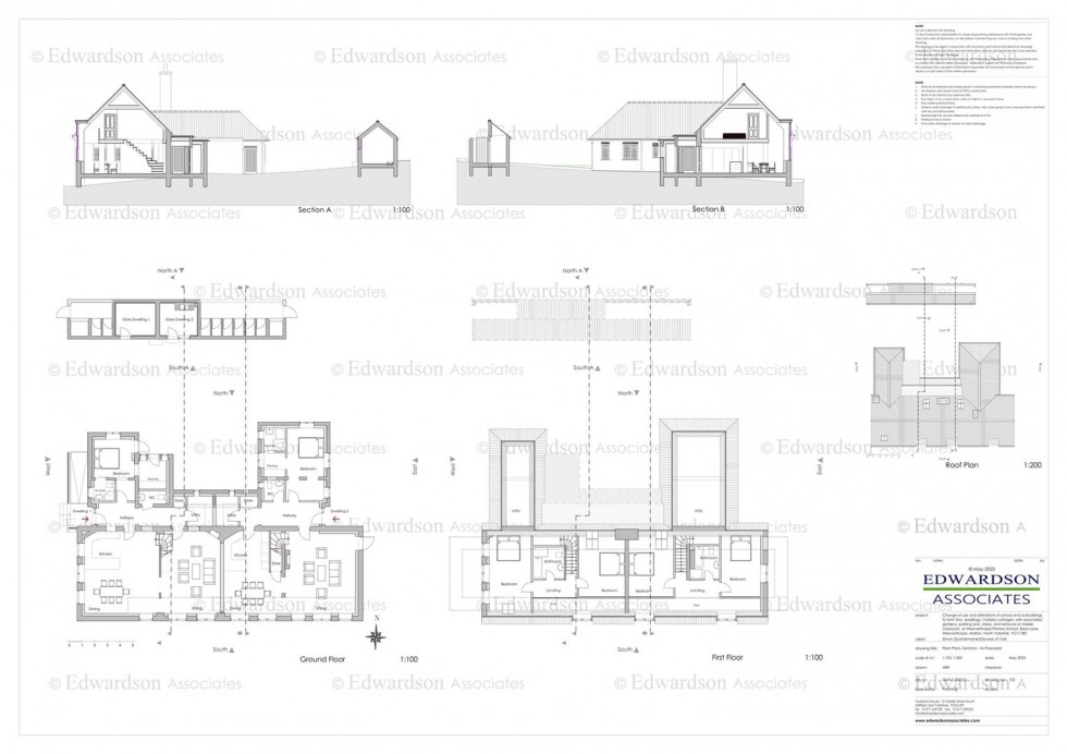 Floorplan for 1 and 2, The Old School, Main Street, Weaverthorpe, Malton