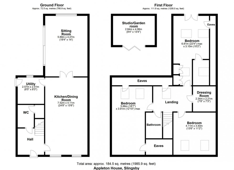 Floorplan for Appleton House, Railway Street, Slingsby, York, YO62 4BP
