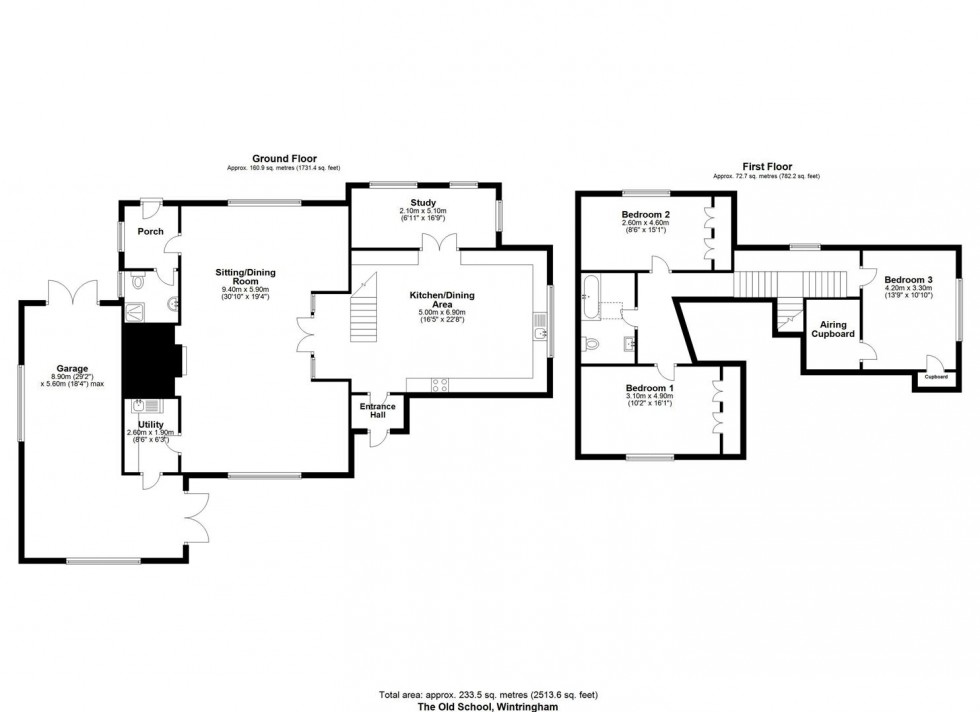 Floorplan for The Old School Wintringham, Malton, YO17 8HX