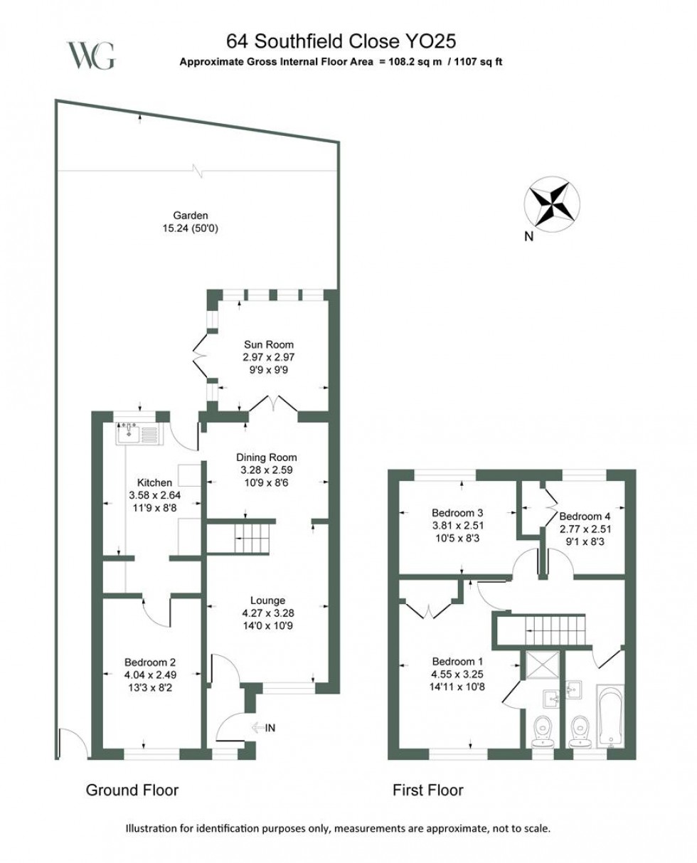 Floorplan for 64 Southfield Close, Driffield, YO25 5YU