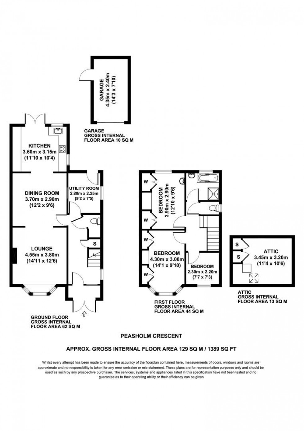 Floorplan for 22 Peasholm Crescent, Scarborough, YO12 7QX