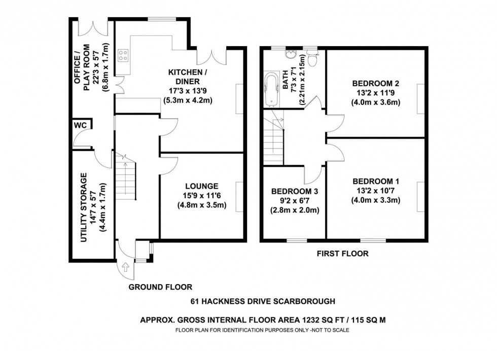 Floorplan for 61 Hackness Road Scalby, Scarborough, YO12 5SD