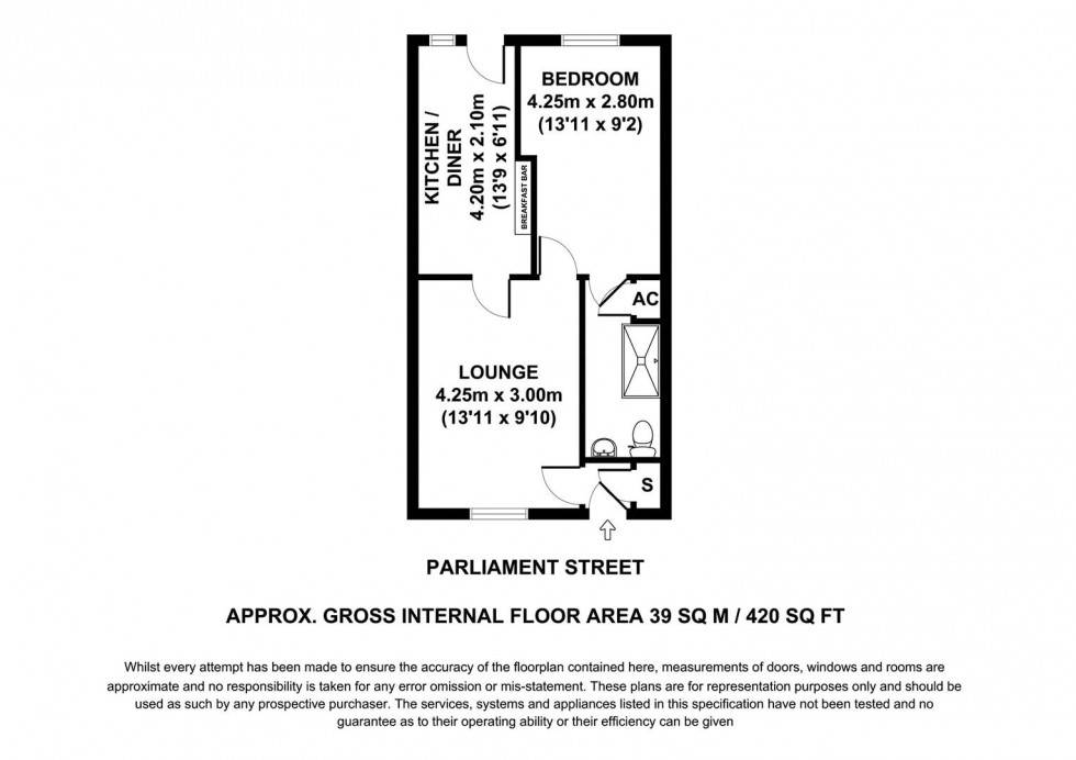 Floorplan for 51G Parliament Street, Norton, North Yorkshire  YO17 9HE