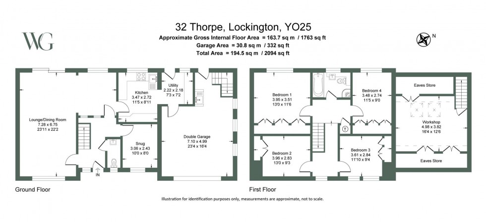 Floorplan for 32 Thorpe, Lockington, Driffield, YO25 9SW