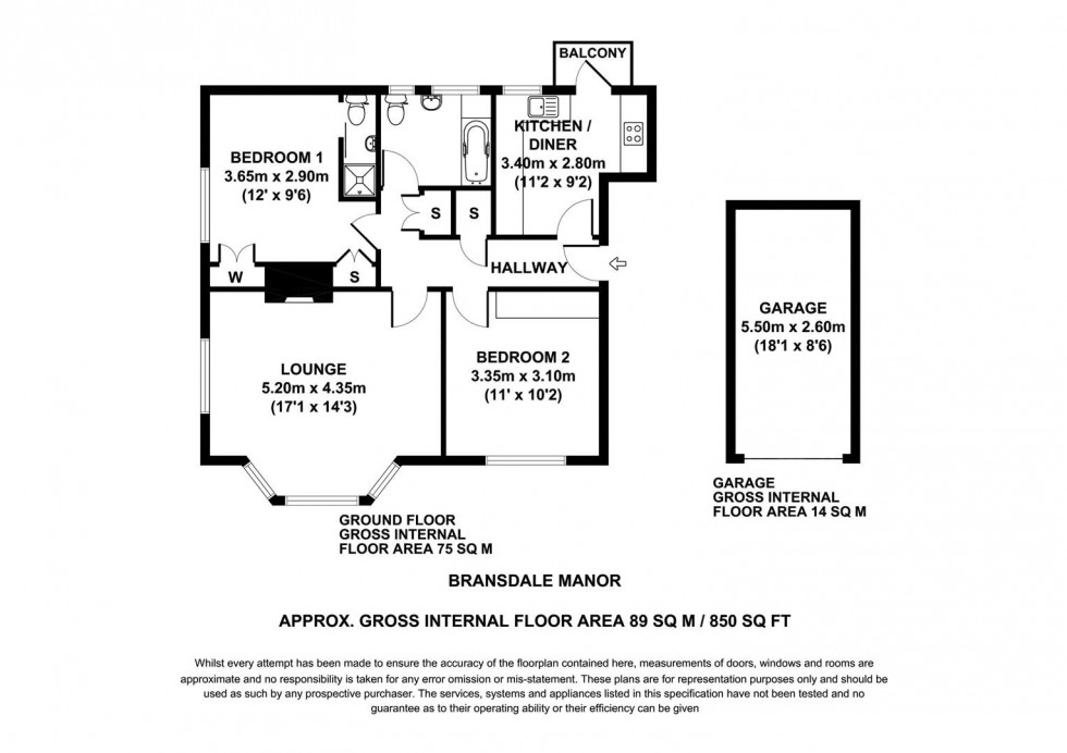 Floorplan for Flat 4, Bransdale Manor, Scarborough, YO12 6LF