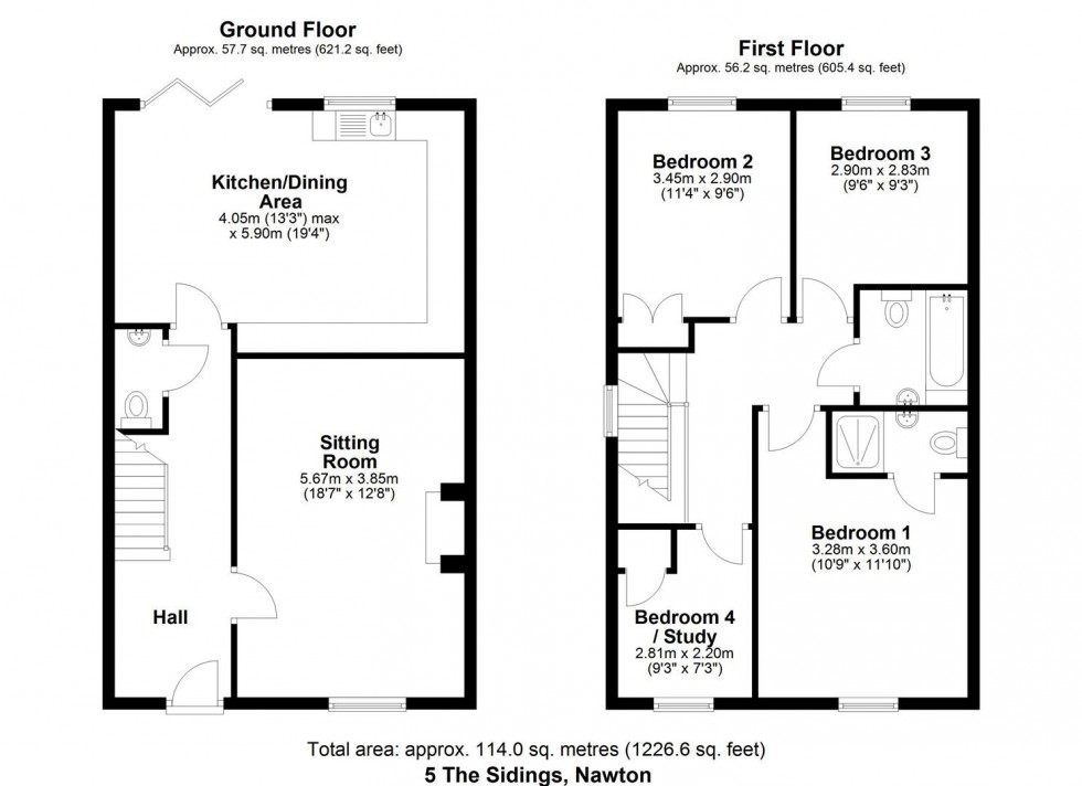 Floorplan for 5, The Sidings Nawton, York, North Yorkshire, YO62 7TJ