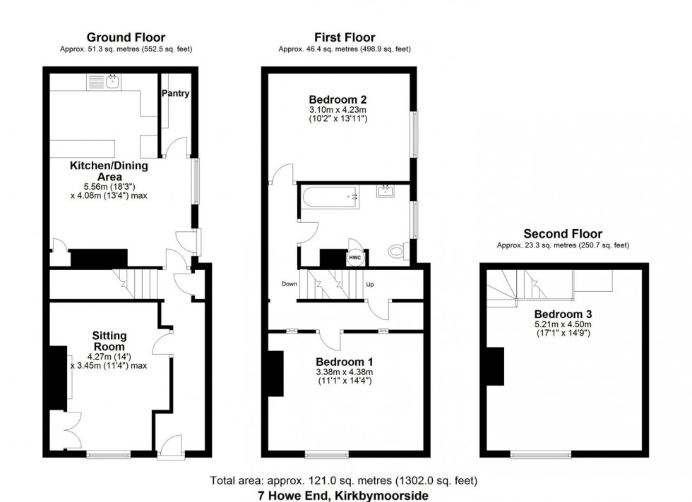 Floorplan for 7, Howe End, Kirkbymoorside, York, North Yorkshire YO62 6BE