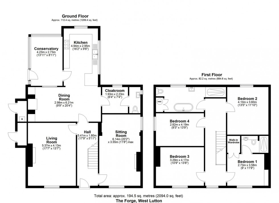 Floorplan for The Forge and The Old Forge, West Lutton, Malton YO17 8TA