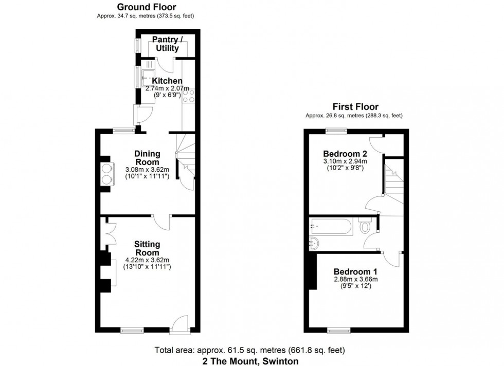 Floorplan for 2, The Mount, High Street, Swinton, Malton, North Yorkshire, YO17 6SN