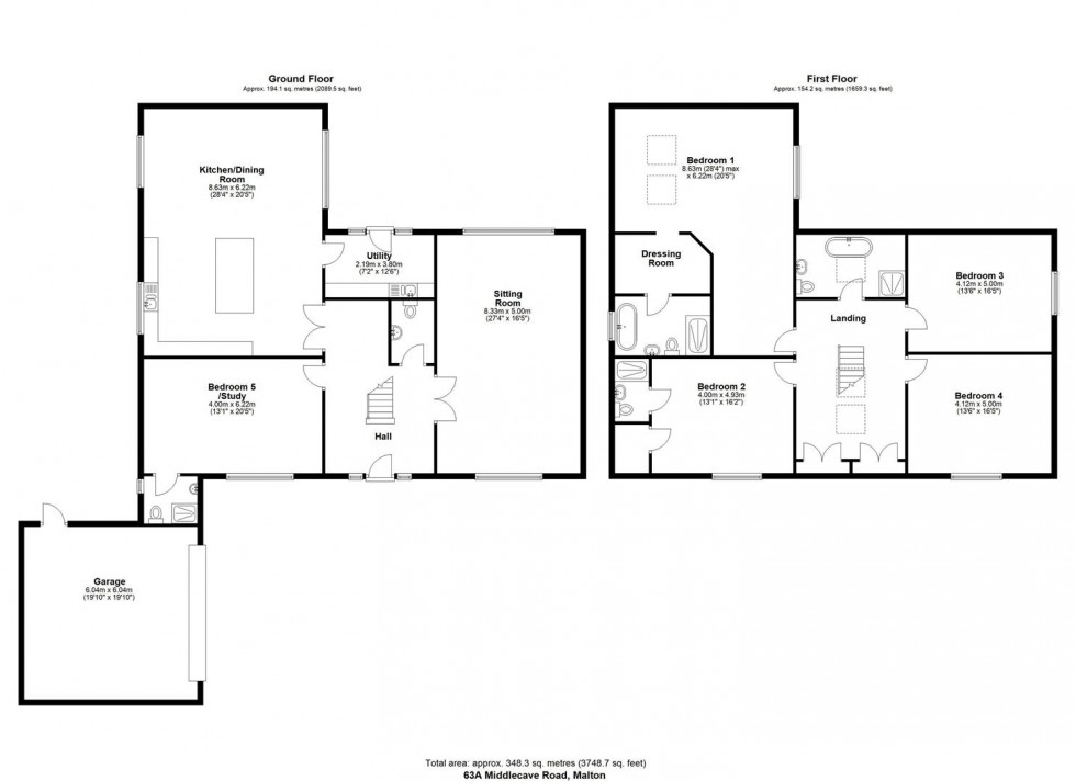 Floorplan for Middlecave Road, Malton