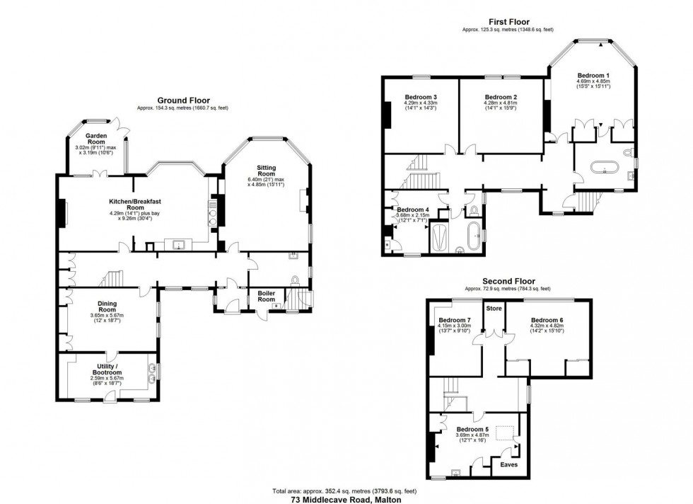 Floorplan for Middlecave Lodge, 73 Middlecave Road, Malton, YO17 7NQ