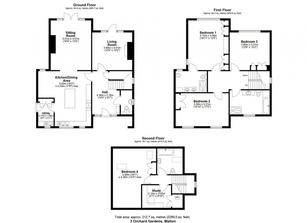 Floorplan for Orchard Gardens, Malton, YO17