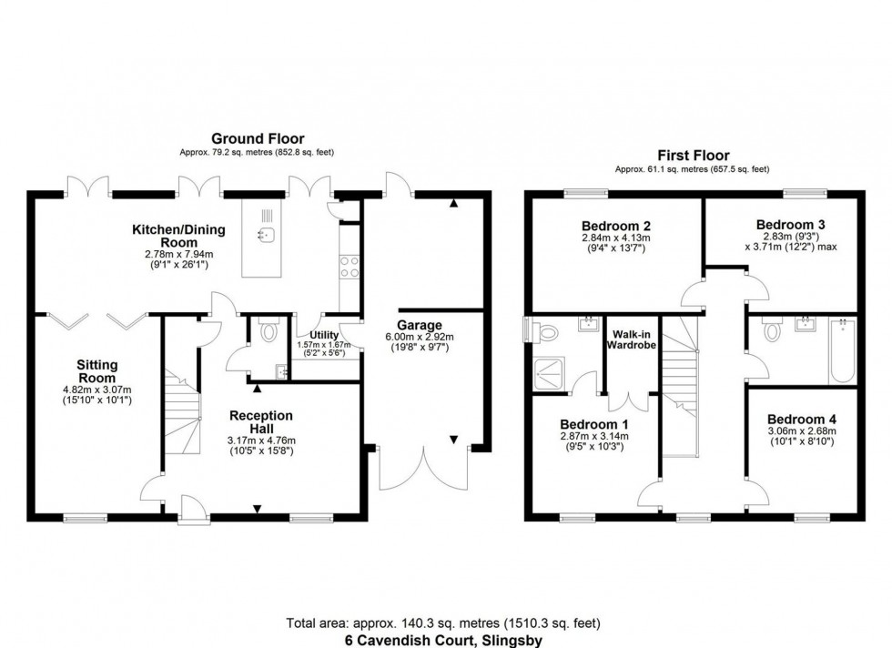 Floorplan for Cavendish Court, Slingsby, YO62